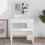 vidaXL Kaptafel met spiegel 86,5x35x136 cm wit, Huis en Inrichting, Tafels | Kaptafels, Verzenden, Nieuw