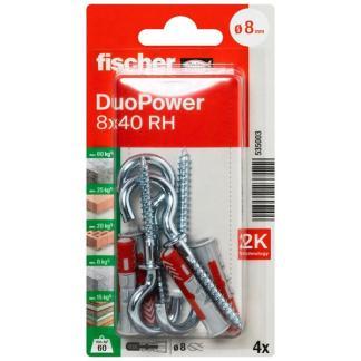 Universele plug met ronde haak | Fischer DuoPower | 4 stuks, Doe-het-zelf en Verbouw, IJzerwaren en Bevestigingsmiddelen, Nieuw