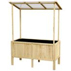 TRUUSK Verhoogd Houten Plantenbed Met Deksel 110x60x152cm Pl, Verzenden, Nieuw