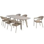 Sienna Manolo dining tuinset 240x103xH75 cm  7 delig latte, Ophalen of Verzenden, Nieuw