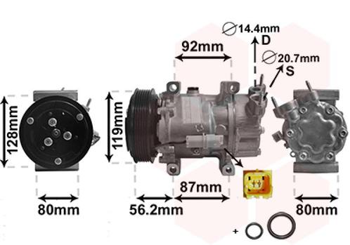 AIRCO COMPRESSOR VOOR CITROEN BERLINGO G_ 2002-2007 006453KS, Auto-onderdelen, Airco en Verwarming, Nieuw, Ophalen of Verzenden