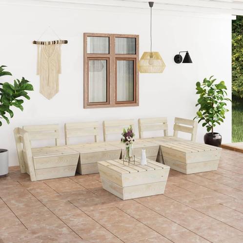 vidaXL 6-delige Loungeset pallet geïmpregneerd vurenhout, Tuin en Terras, Tuinsets en Loungesets, Loungeset, Nieuw, Hout, Verzenden