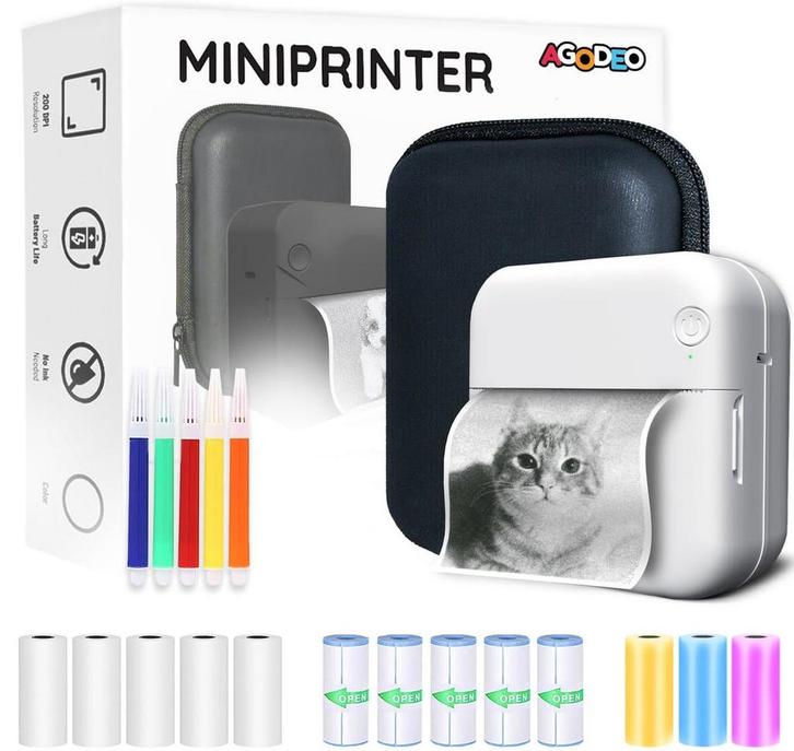 Mini Printer voor Mobiel - Standaard Afdrukresolutie (200, Computers en Software, Printers, Zo goed als nieuw, Ophalen of Verzenden