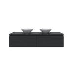 Gliss Design Onderkast Eros 160 cm 2 Lade Zwart eiken, Doe-het-zelf en Verbouw, Sanitair, Ophalen of Verzenden, Nieuw, Bad