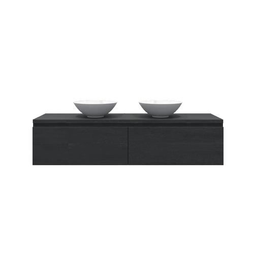 Gliss Design Onderkast Eros 160 cm 2 Lade Zwart eiken, Doe-het-zelf en Verbouw, Sanitair, Bad, Nieuw, Ophalen of Verzenden