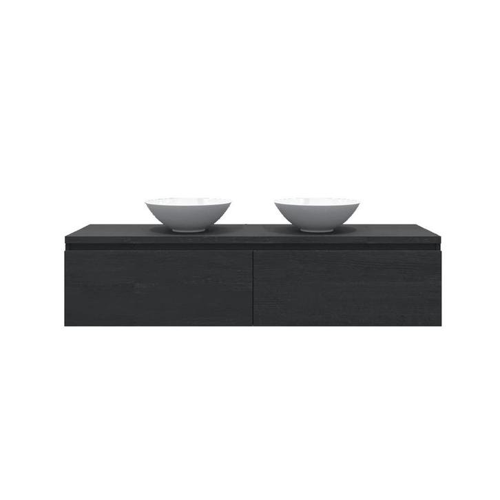 Gliss Design Onderkast Eros 160 cm 2 Lade Zwart eiken, Doe-het-zelf en Verbouw, Sanitair, Bad, Nieuw, Ophalen of Verzenden