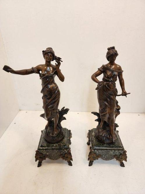 Auguste Moreau (1834-1917) - sculptuur,  La Moisson & Le, Antiek en Kunst, Antiek | Overige Antiek