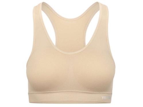 Microfiber sportbeha - Racerback - Uitneembare cups - Beige, Kleding | Heren, Ondergoed, Verzenden