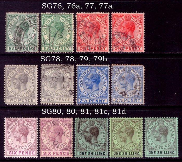 Gibraltar 1912/1924 - instellen - Stanley Gibbons, Postzegels en Munten, Postzegels | Europa | UK