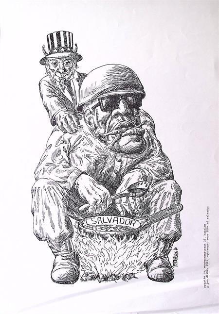 amerika mengt zich in el salvador op poster (lijst optie), Verzamelen, Posters, Nieuw, Overige onderwerpen, Met lijst, Verzenden