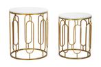 TAFEL TORY MARMER PAAR CM 46X55-39X48, Huis en Inrichting, Tafels | Sidetables, Ophalen of Verzenden, Nieuw
