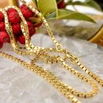 Gouden lange Venetiaanse schakel ketting | 70 cm, Sieraden, Tassen en Uiterlijk, Kettingen, Ophalen of Verzenden, Gebruikt, Overige kleuren