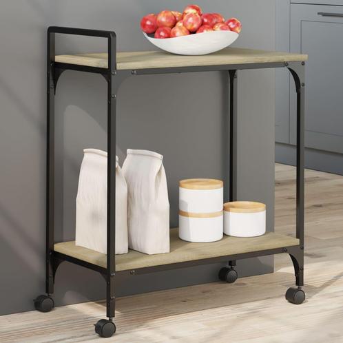 vidaXL Keukentrolley 60,5x31x72,5 cm bewerkt hout sonoma, Huis en Inrichting, Keuken | Keukenbenodigdheden, Nieuw, Verzenden