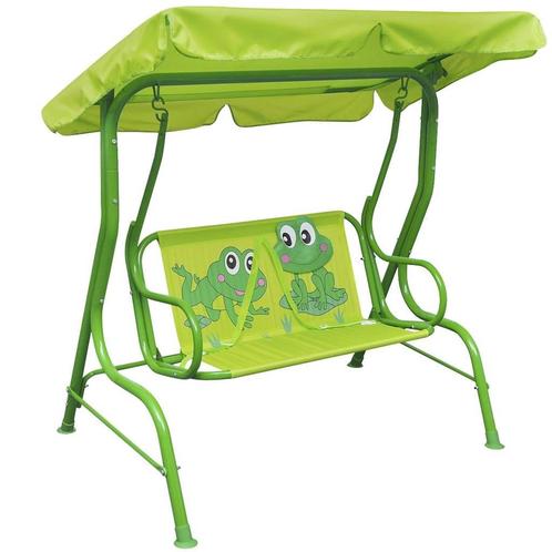 vidaXL Kinderschommelstoel groen, Tuin en Terras, Tuinbanken, Nieuw, Verzenden
