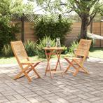vidaXL 3-delige Vouw Bistro Set van Massief Acaciahout, Verzenden, Nieuw
