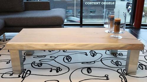 Salontafel Cambium Rustiek eiken met RVS, Huis en Inrichting, Tafels | Salontafels, Nieuw, Ophalen of Verzenden