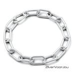 925 zilveren connector schakel armband grof, Verzenden, Nieuw, Zilver