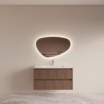 Badmeubelset BWS Riga Met Asia Wastafel Wit 100 cm Donker, Ophalen of Verzenden, Nieuw, Bad