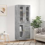 vidaXL buffetkast 69,5x34x180 cm bewerkt hout betongrijs, Verzenden, Nieuw, 50 tot 100 cm, Minder dan 100 cm