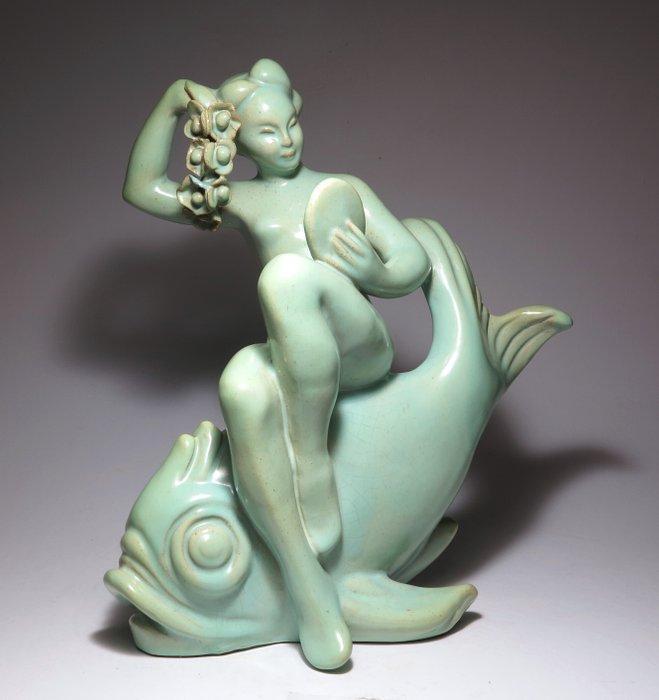 Komlós Ceramics - Komlós Brothers - sculptuur, Art Deco, Antiek en Kunst, Antiek | Glas en Kristal