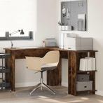 vidaXL Hoekbureau met Opslag Gerookt eiken 140 x 113.5 x 75, Huis en Inrichting, Bureaus, Verzenden, Nieuw
