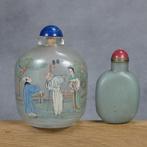 Twee Chinese glazen snuifflessen - Glas - China - Qing, Antiek en Kunst