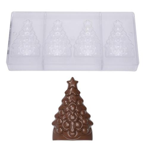 Chocolademal Chocolate World Kerstboom (4x) 90x59x24,5mm, Hobby en Vrije tijd, Taarten en Cupcakes maken, Nieuw, Verzenden