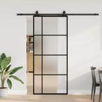 vidaXL Schuifdeur met beslagset 90x205 cm ESG glas zwart, Doe-het-zelf en Verbouw, Deuren en Horren, Verzenden, Nieuw