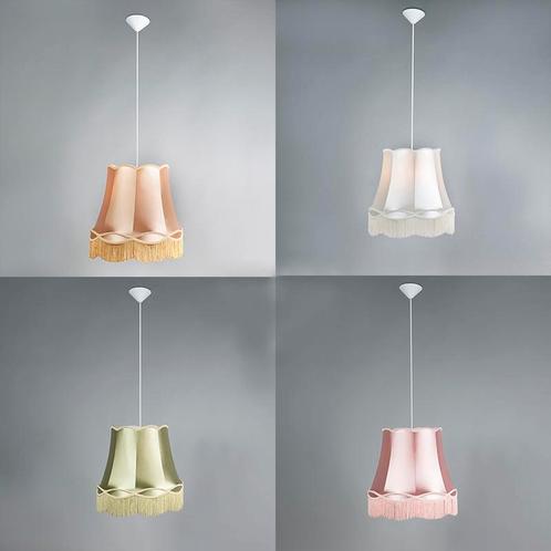 Set van 4 retro hanglampen gekleurd 45 cm - Granny, Huis en Inrichting, Lampen | Hanglampen, Nieuw, Overige materialen, 75 cm of meer