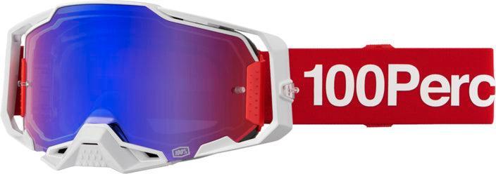 100% Armega Crossbril Corbin - Red / Blue mirror lens ( 2025, Motoren, Kleding | Motorkleding, Verzenden