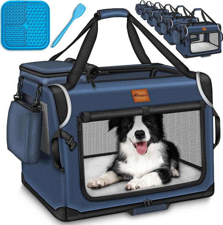 Reisbench hond - Draagtas hond - Transportbox - 61x42x42 cm, Dieren en Toebehoren, Transportboxen, Zo goed als nieuw, Verzenden