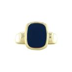 Gouden zegelring met blauwe laagsteen 14 krt, Sieraden, Tassen en Uiterlijk, Ringen, Ophalen of Verzenden, Nieuw