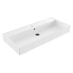 Wastafel Sanilux Edge Keramiek 100 1 Kraangat Glans Wit, Ophalen of Verzenden, Nieuw, Overige typen