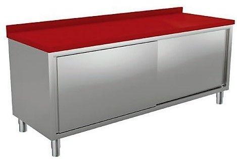 Polyethylene werk/snijtafel met schuifdeuren, Snijtafel 60cm, Zakelijke goederen, Kantoor en Winkelinrichting | Winkel en Inventaris