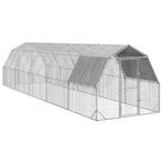 vidaXL Kippenren met dak 2,5x10x2,25 m gegalvaniseerd staal, Verzenden, Nieuw