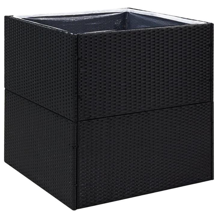 Sierpot 80x80x80 zwart | retourdeal | 42%, Tuin en Terras, Bloembakken en Plantenbakken, 60 cm of meer, 60 tot 100 cm, Vierkant
