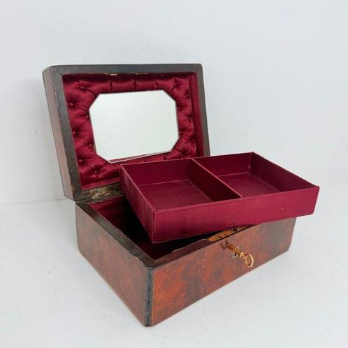 Doos - Napoleon III sieradendoos - Gitzwarte hout, platina, Antiek en Kunst, Antiek | Overige Antiek