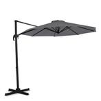 Zweefparasol Bardolino Ø300cm – Premium parasol | Grijs, Tuin en Terras, Verzenden, Nieuw