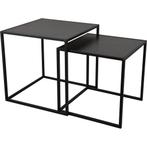Bijzettafel set - Trion Yude - Set van 2 - Vierkant - Zwart, Huis en Inrichting, Tafels | Eettafels, Ophalen of Verzenden, Nieuw