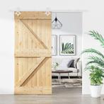 vidaXL Schuifdeur met beslag 95x210 cm massief grenenhout, Verzenden, Nieuw
