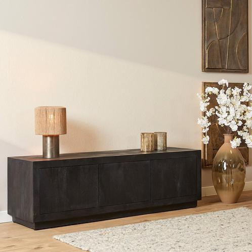 *WOONWINKEL* Starfurn Brussel Robuust Tv-meubel Zwart Hout 1, Huis en Inrichting, Kasten | Televisiemeubels, Nieuw, Verzenden