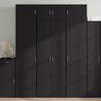 vidaXL Opbergkast 70x42,5x225 cm bewerkt hout zwart, Huis en Inrichting, Minder dan 50 cm, Nieuw, Overige houtsoorten, 50 tot 75 cm