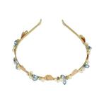 Diadeem Facet Parel Kralen Schelp Strass Grijs Goud Wit, Nieuw