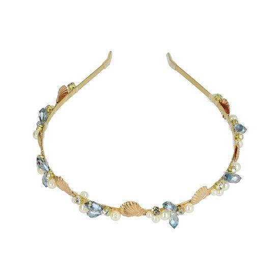 Diadeem Facet Parel Kralen Schelp Strass Grijs Goud Wit, Sieraden, Tassen en Uiterlijk, Uiterlijk | Haarverzorging