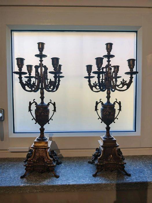 Kandelaber (2) - Brons, Antiek en Kunst, Antiek | Overige Antiek