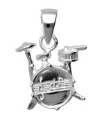 Zilveren Drumstel in detail kettinghanger, Sieraden, Tassen en Uiterlijk, Kettinghangers, Nieuw, Verzenden