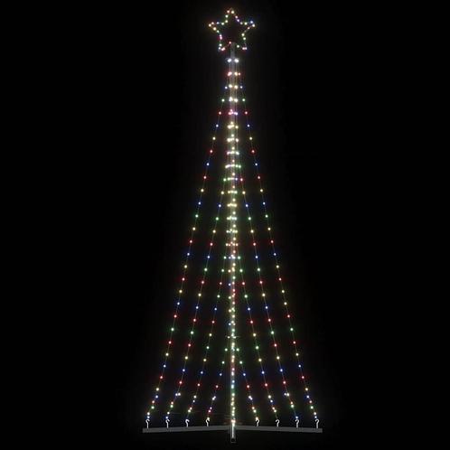 vidaXL LED-kerstboom 447 LEDs kleurrijk 249 cm, Diversen, Kerst, Nieuw, Verzenden
