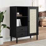 vidaXL buffetkast SENJA rattan-look 90x40x112 cm grenenhout, Huis en Inrichting, Kasten | Buffetkasten, Verzenden, 100 tot 150 cm