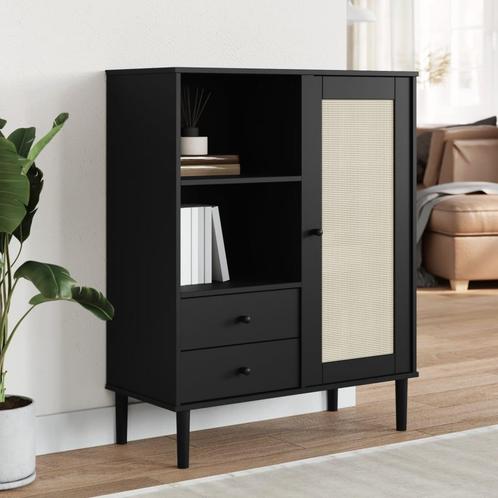 vidaXL buffetkast SENJA rattan-look 90x40x112 cm grenenhout, Huis en Inrichting, Kasten | Buffetkasten, 25 tot 50 cm, Nieuw, Grenenhout