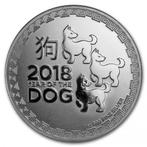 Lunar - Year of the Dog (New Zealand) 1 oz 2018, Verzenden, Losse munt, Zilver